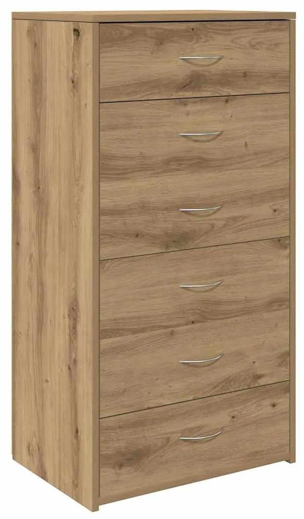 vidaXL Συρταριέρα με 6 Συρτάρια Τεχνίτης Δρυς 50x34x96 εκ. Μοριοσανίδα