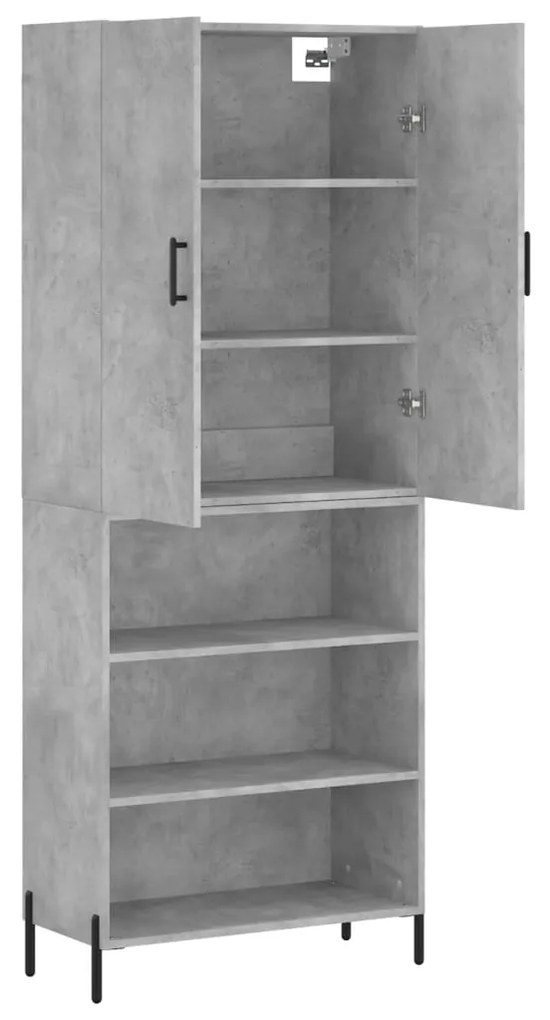 vidaXL Ντουλάπι Γκρι Σκυροδέματος 69,5x34x180 εκ. Επεξεργασμένο Ξύλο