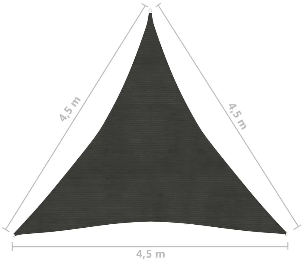 Πανί Σκίασης Ανθρακί 4,5 x 4,5 x 4,5 μ. από HDPE 160 γρ./μ² - Ανθρακί