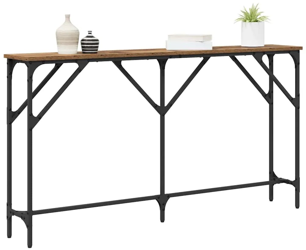 vidaXL Τραπέζι κονσόλας Παλιό Ξύλο 140 x 23 x 75 cm