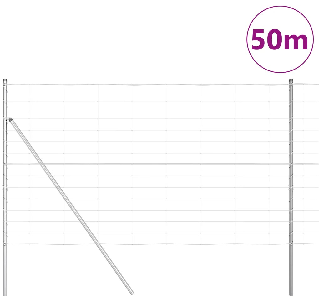 vidaXL Φράκτης 1,4x50 μ Γαλβανισμένος Χάλυβας