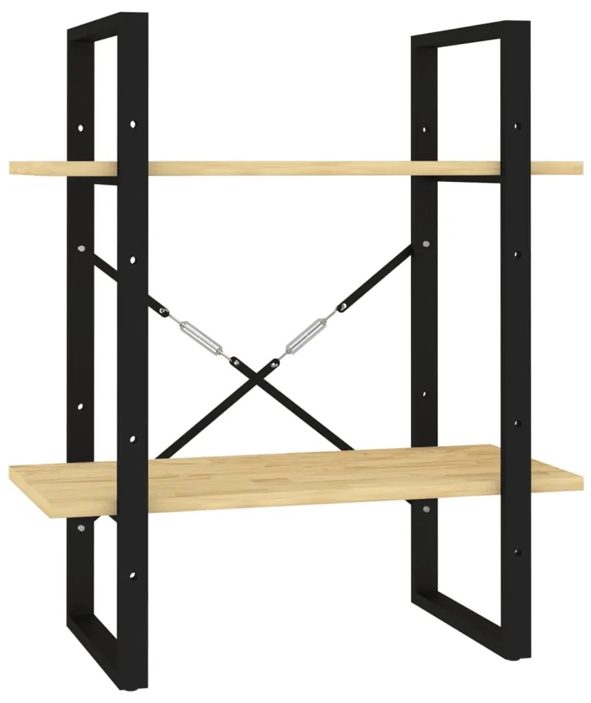 vidaXL Βιβλιοθήκη με 2 Ράφια 60 x 30 x 70 εκ. από Μασίφ Ξύλο Πεύκου