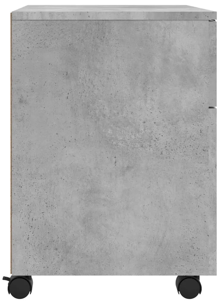 vidaXL Αρχειοθήκη Φορητή Γκρι Σκυρ. 45x38x54 εκ. Επεξ. Ξύλο με Ρόδες