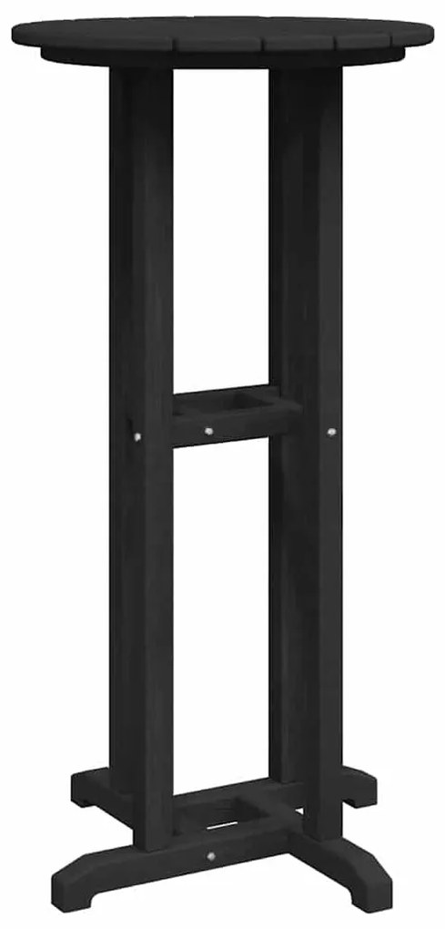vidaXL Μπαρ Τραπέζι Μαύρο 55x55x107 εκ HDPE
