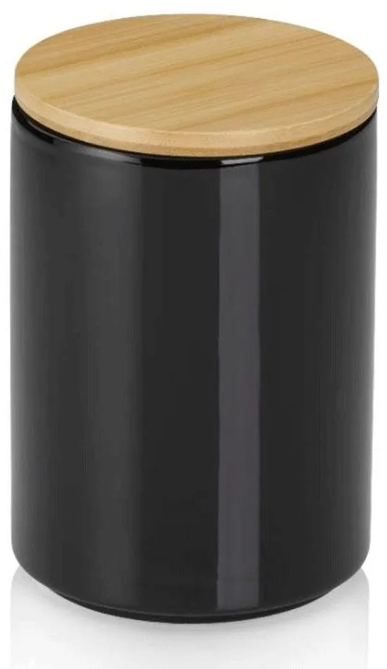 Δοχείο Αποθήκευσης Cady 15273 Φ10x15cm/700ml Black-Brown Kela Bamboo,Ceramic