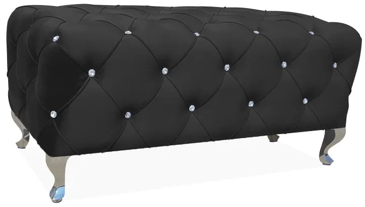 PUF / ΠΑΓΚΟΣ HESTIA VELVET BLACK BLUVEL 19 / SILVER DIOMMI HESTIAV19S DIOMMI-80-1825