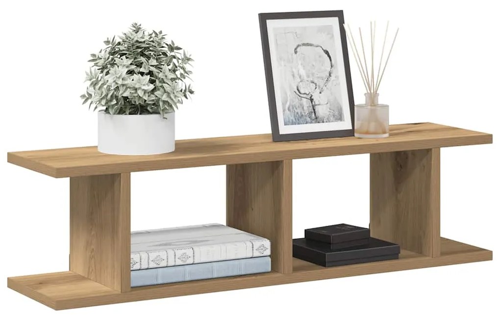 vidaXL Ραφιέρες Τοίχου 2 τεμ. Αρτισιανή Δρυς 75x18x20εκ. Επεξεργ. Ξύλο