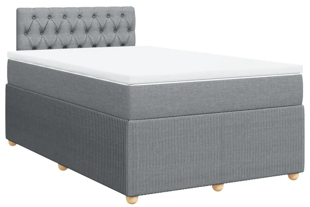 ΚΡΕΒΑΤΙ BOXSPRING ΜΕ ΣΤΡΩΜΑ ΑΝΟΙΧΤΟ ΓΚΡΙ 120X200 ΕΚ. ΥΦΑΣΜΑΤΙΝΟ 3289730