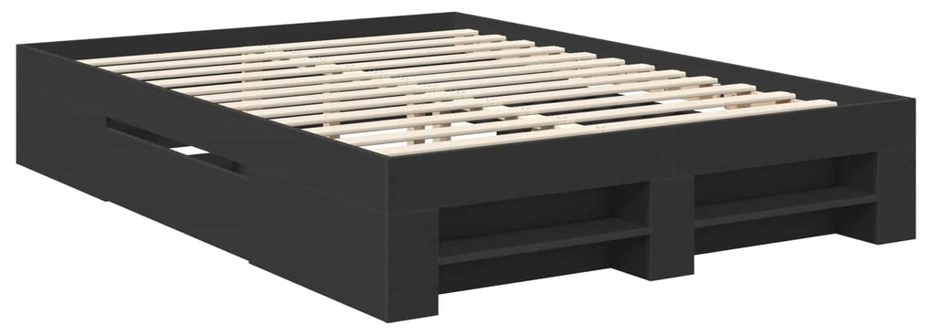 vidaXL Σκελετός Κρεβατιού Μαύρο 140 x 200 cm Επεξεργασμένο ξύλο