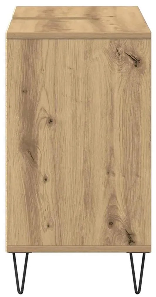 vidaXL Ντουλάπι Μπάνιου με ράφι με πόρτα artisan δρυς 80 x 33 x 60 εκ