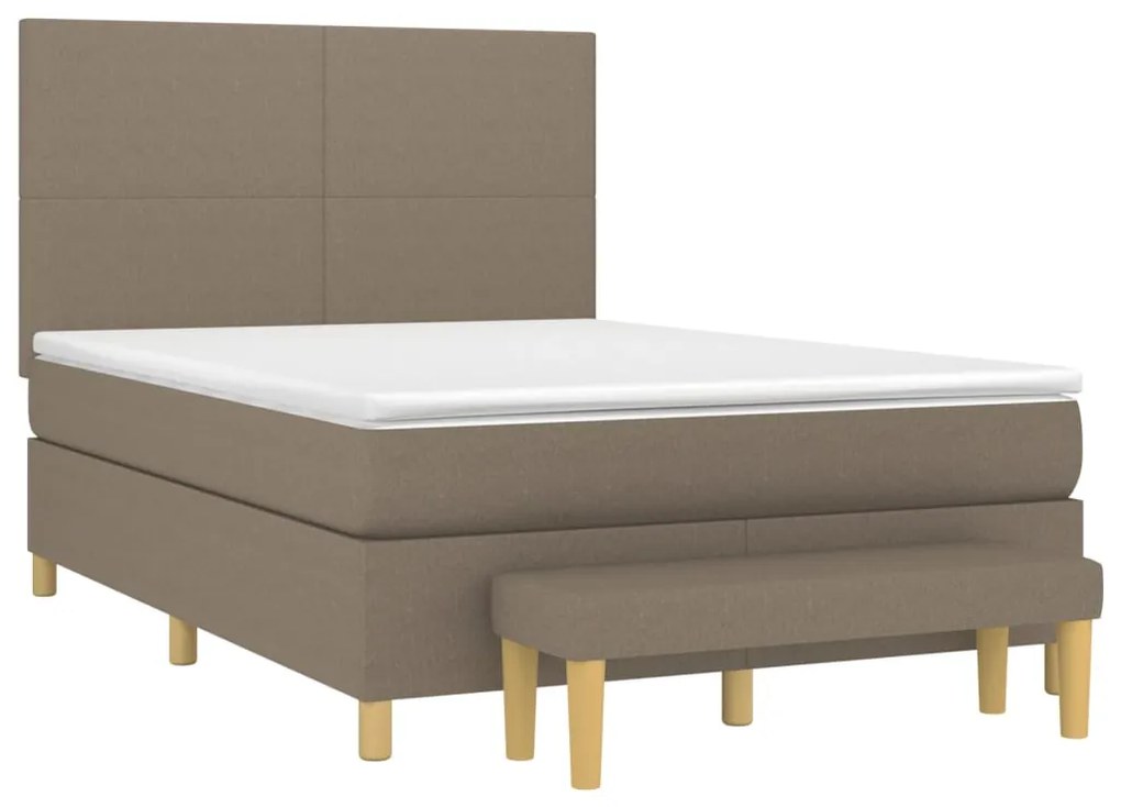 ΚΡΕΒΑΤΙ BOXSPRING ΜΕ ΣΤΡΩΜΑ TAUPE 140X200 ΕΚ. ΥΦΑΣΜΑΤΙΝΟ 3137001