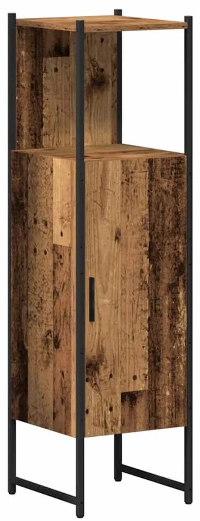 vidaXL Σετ Επίπλων Μπάνιου με πόρτα 3 pcs Καφέ 33 x 33 x 120.5 εκ.