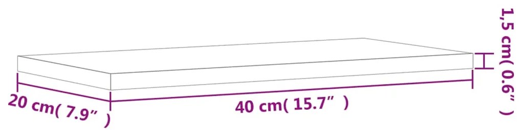 Ράφια Τοίχου 4 τεμ. Καπνιστή Δρυς 40x20x1,5 εκ. Επεξεργ. Ξύλο - Καφέ