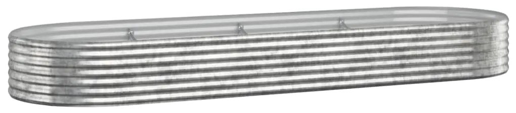 vidaXL Ζαρντινιέρα Ασημί 322x100x36 εκ. Γαλβανισμένος χάλυβας