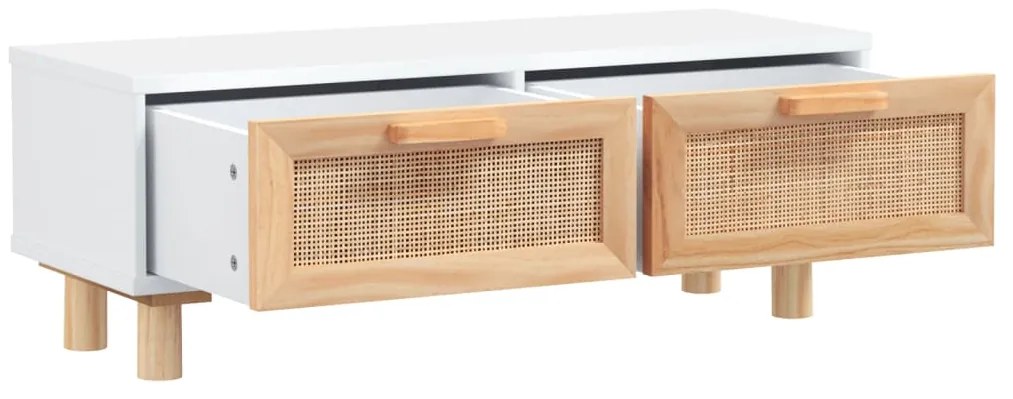 vidaXL Τραπεζάκι Σαλονιού Λευκό 80x40x30 εκ. Επεξ. Ξύλο &amp; Μασίφ Πεύκο