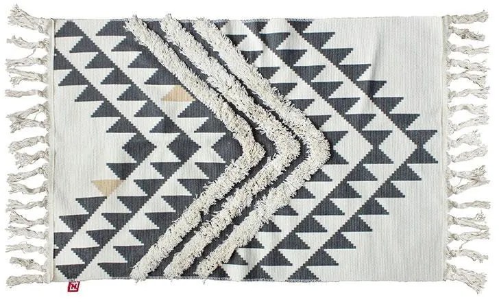 Χαλί FL733 Fylliana σε Μαύρο - Μπέζ ύφασμα 60x90εκ.