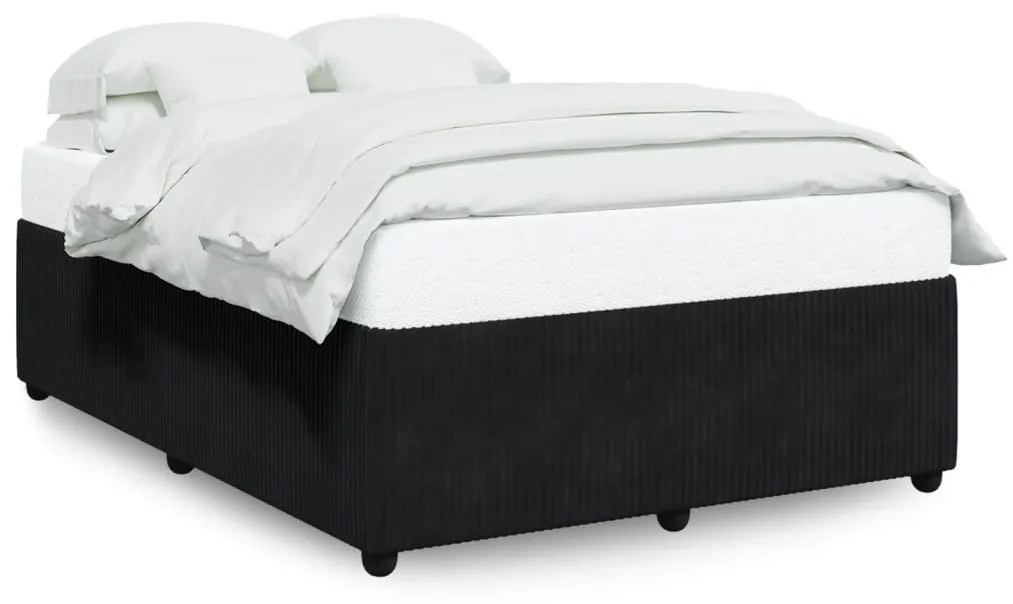 Σκελετός Κρεβατιού Χωρίς Στρώμα Μαύρο 140x200 εκ. Βελούδινο