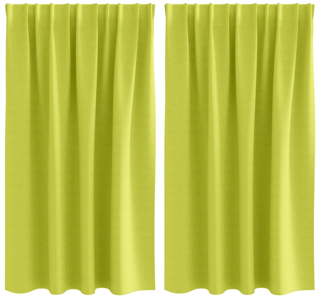 vidaXL Κουρτίνες με κουρτίνες 2 pcs Λαχανί 140 x 140 cm Πολυεστέρας