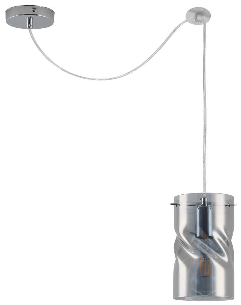 KQ S0616-1 TWIST SMOKEY PENDANT GLASS Γ3