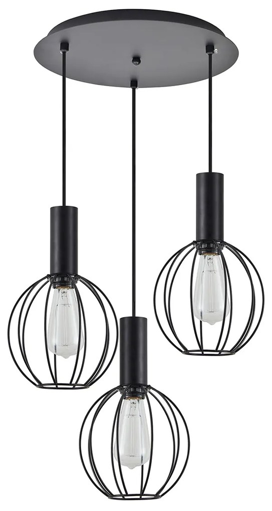 Φωτιστικό Οροφής Τρίφωτο Homelighting 77-8537 Black