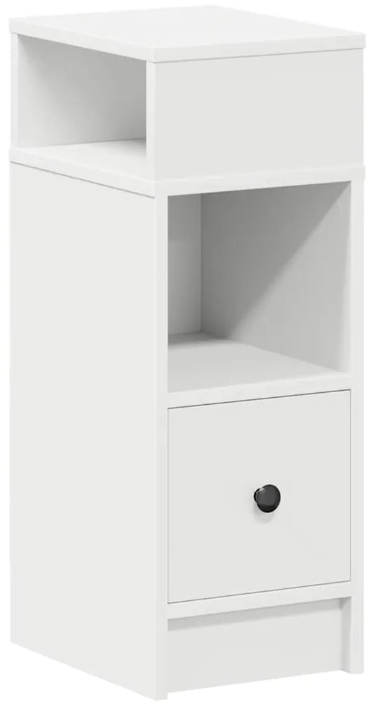 vidaXL Κομοδίνο με συρτάρι Λευκό 25x31x66 cm