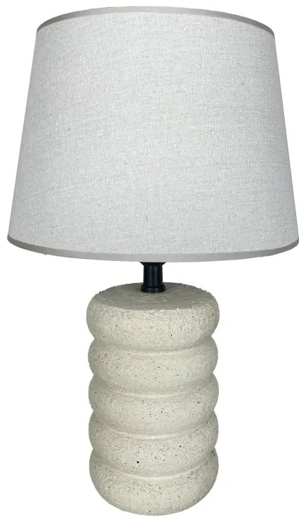 Επιτραπέζιο φωτιστικό Graike Inart Ε27 κεραμικό σε μπεζ απόχρωση Φ26x37εκ