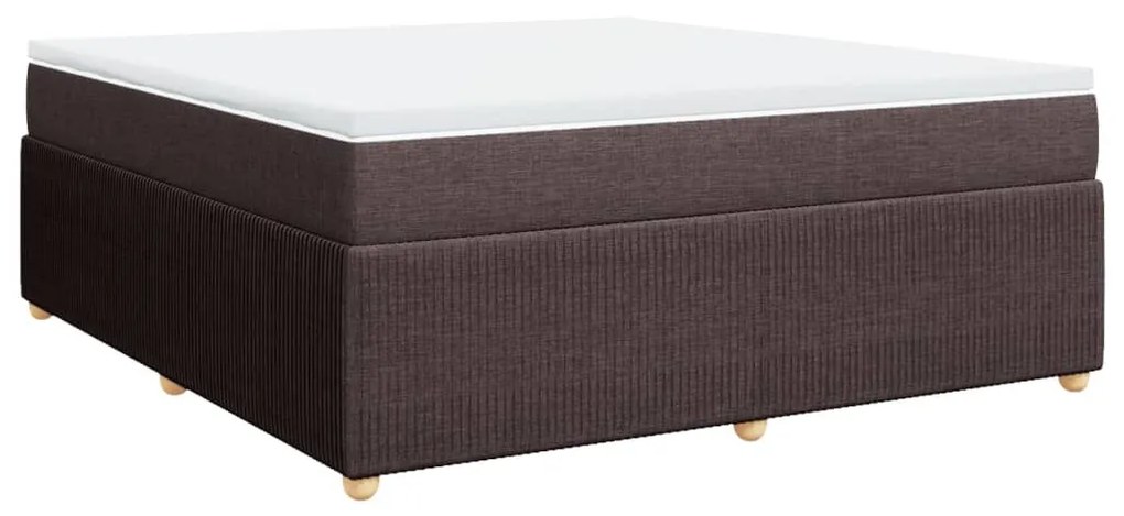 vidaXL Κρεβάτι Boxspring με Στρώμα Σκούρο Καφέ 180x200 εκ Υφασμάτινο