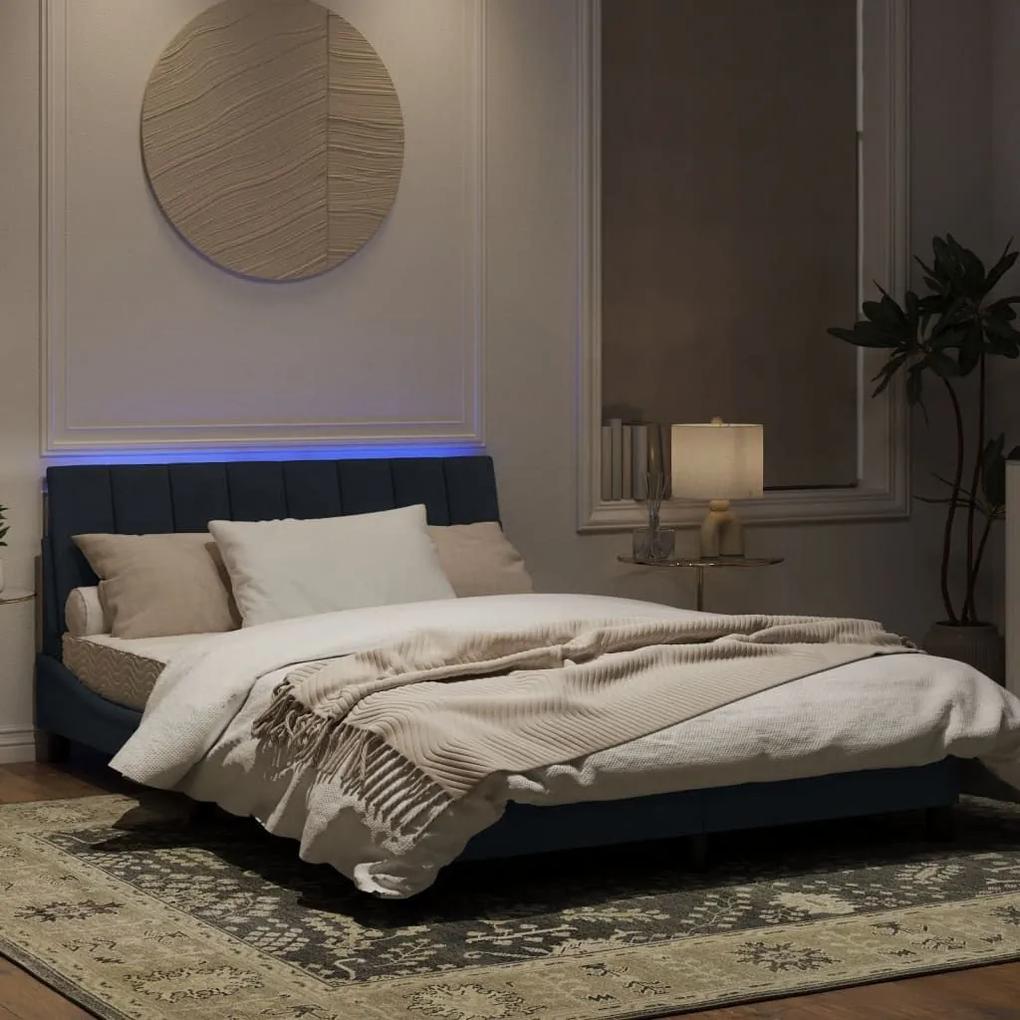 Πλαίσιο Κρεβατιού με LED Σκούρο Γκρι 120x200 εκ. Βελούδινο - Γκρι