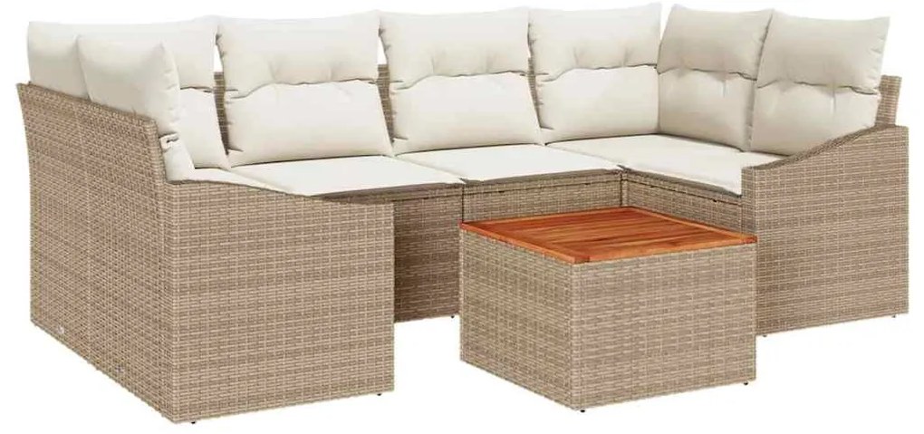 vidaXL Σετ Καναπέ Κήπου 7 pcs Beige, λευκό
