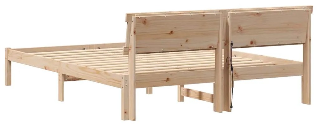 vidaXL Σκελετός Κρεβατιού Καφέ 150 x 200 cm Στερεά ξυλεία πεύκου
