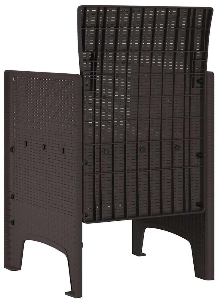 vidaXL Καρέκλα Κήπου 2 pcs Καφέ 53 x 49 x 85 εκ. PP