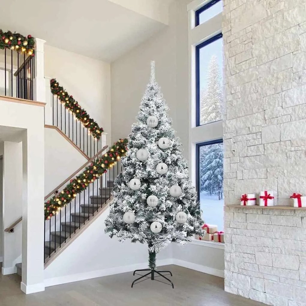 vidaXL Σετ Χριστουγεννιάτικων Στρογγυλών Μπαλίτσων 4 pcs Ασημί