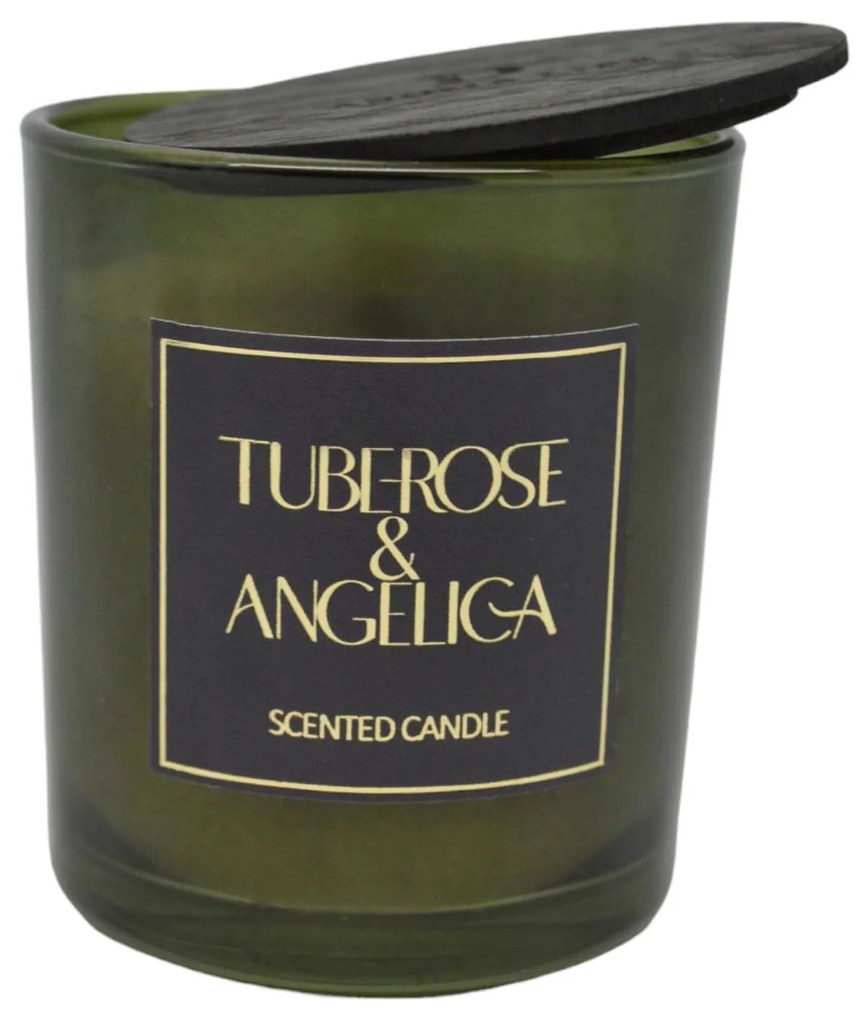 Αρωματικό Κερί Tuberose &amp; Angelica Σε Γυάλινο Δοχείο Με Καπάκι 7x7x7.8cm