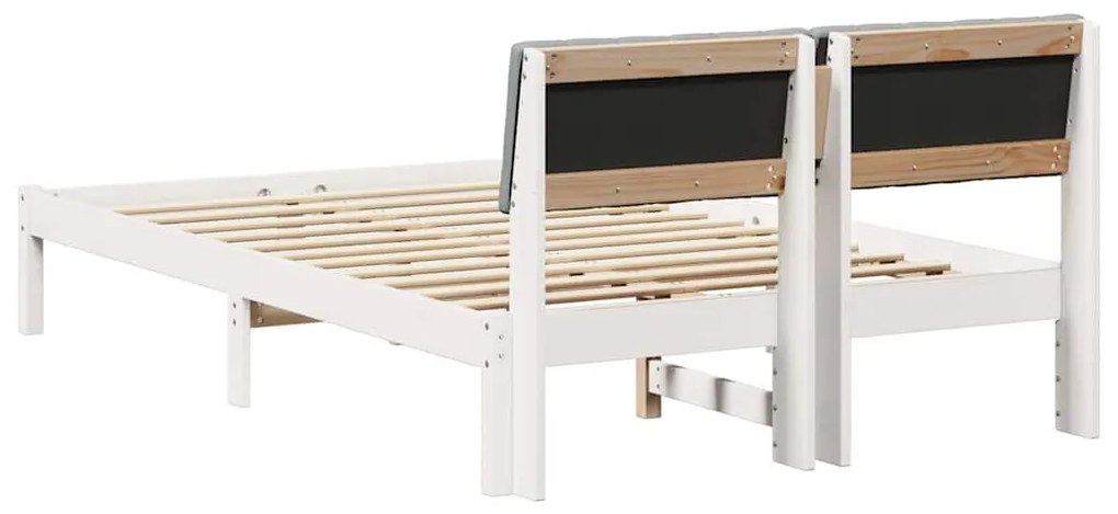 vidaXL Σκελετός Κρεβατιού Λευκό και ανοιχτό γκρι 120 x 190 cm