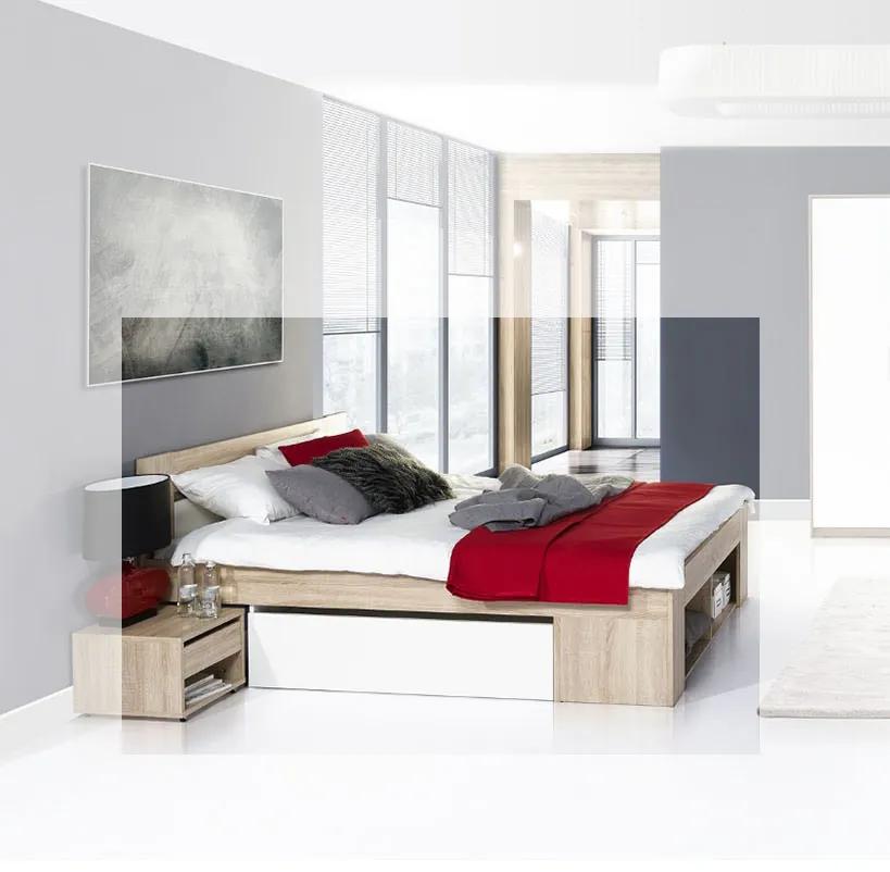 Κρεβάτι Rico Διπλό με Aποθηκευτικό Xώρο Σονόμα-Λευκό 160x200cm - Μελαμίνη - TO-RIC160