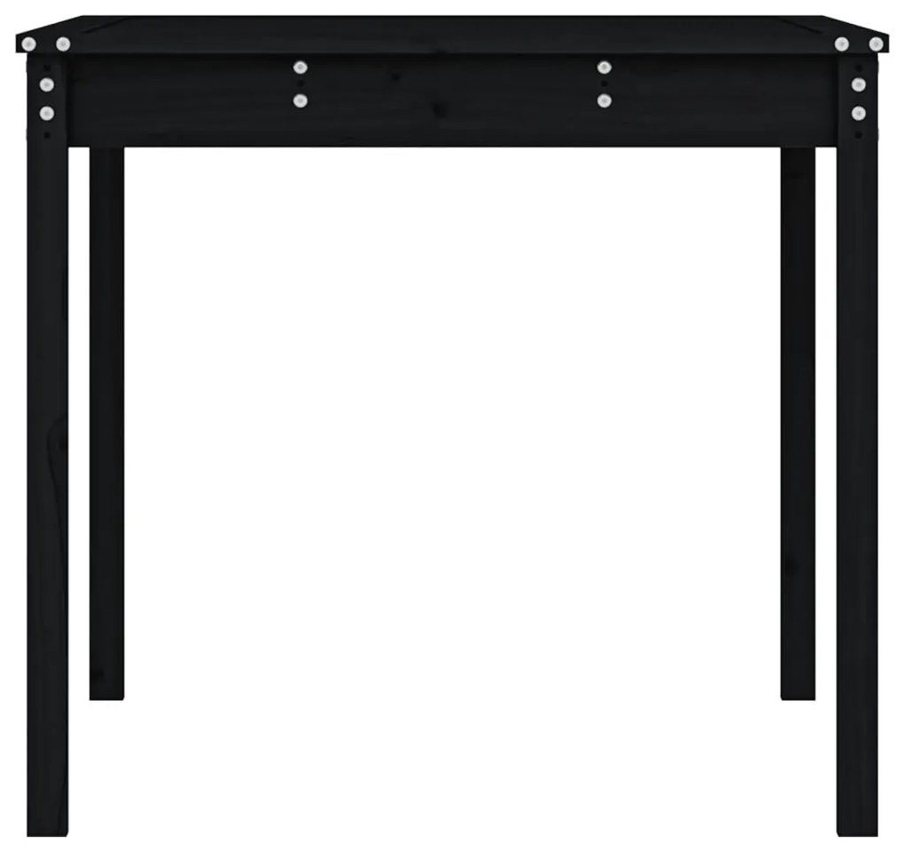 vidaXL Τραπέζι Κήπου Μαύρο 121x82,5x76 εκ. από Μασίφ Ξύλο Πεύκου