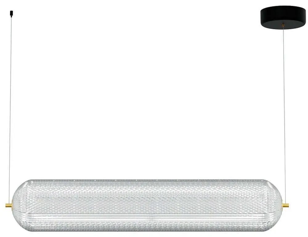 Φωτιστικό Οροφής - Ράγα HU-HJ6059-H800 80x15x120cm Led 5600lm 80W 4000K Clear-Gold Aidonitsa