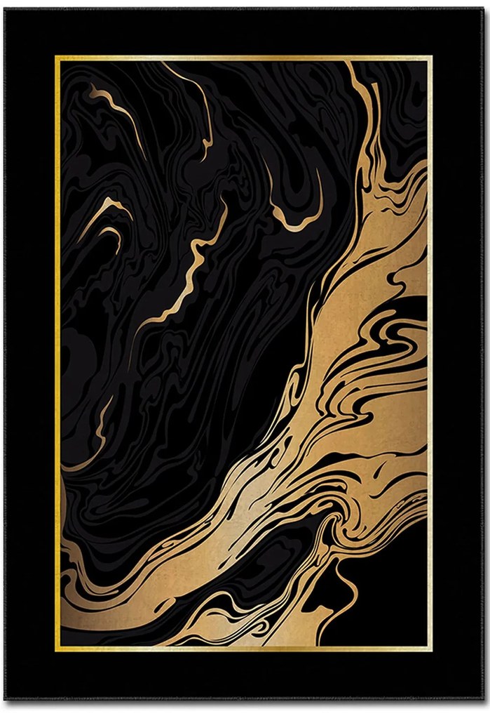 Χαλί Asr Crpt-79 288NGR2016 Black-Gold Conceptum Hypnose 80X140cm
