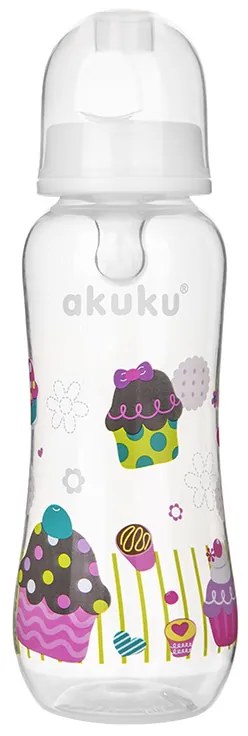 Πλαστικό Μπιμπερό 250ml Με Θηλή Σιλικόνης 0+Μ Akuku White Cupcake