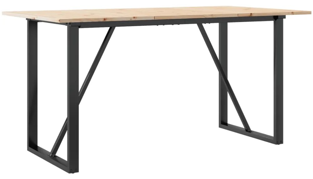 vidaXL Τραπέζι Τραπεζαρίας Πλαίσιο ΟΜασίφ Πεύκο/Ατσάλι