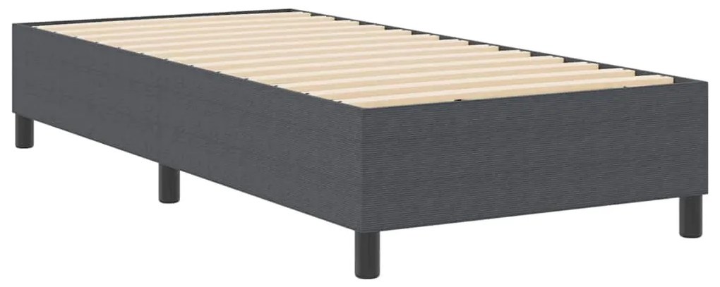 vidaXL Κρεβάτι με ελατήρια Σκούρο γκρι 90 x 190 cm Βελούδο