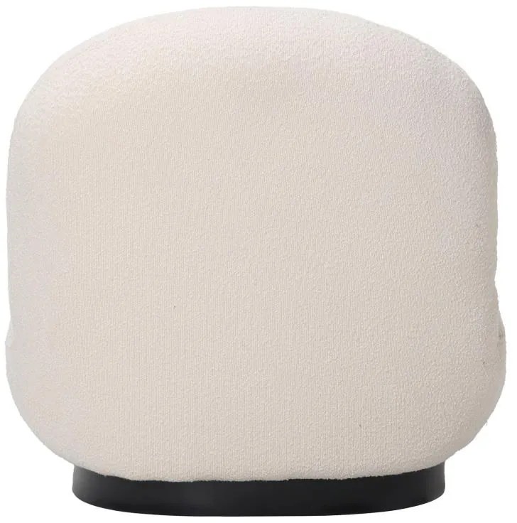 Πολυθρόνα Rosalie μπουκλέ ύφασμα σε κρεμ απόχρωση με μαύρη βάση 85x82x77εκ 85x82x77 εκ.