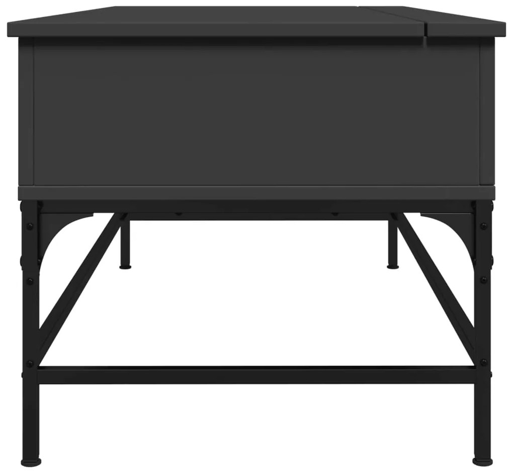 vidaXL Τραπεζάκι Σαλονιού Μαύρο 100x50x45 εκ. Επεξ. Ξύλο & Μέταλλο
