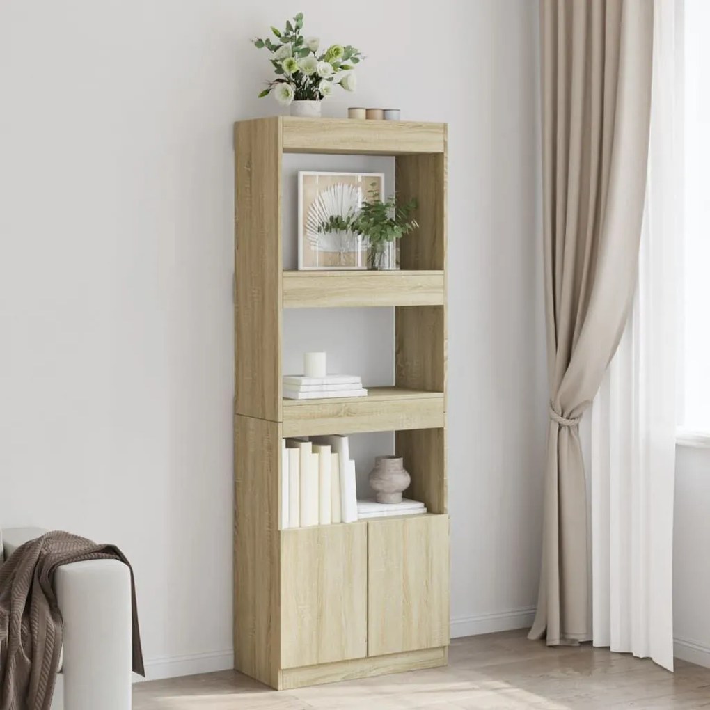 Ντουλάπι Sonoma Δρυς 63x33x180 εκ. από Επεξεργασμένο Ξύλο - Καφέ