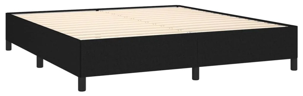 Κρεβάτι Boxspring με Στρώμα Μαύρο 160x200 εκ. Υφασμάτινο - Μαύρο