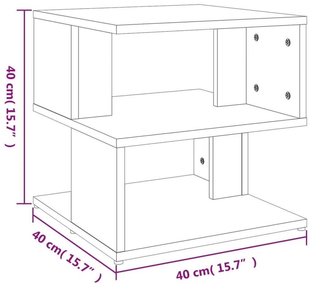 Τραπέζι Βοηθητικό Sonoma Δρυς 40 x 40 x 40 εκ. από Μοριοσανίδα - Καφέ