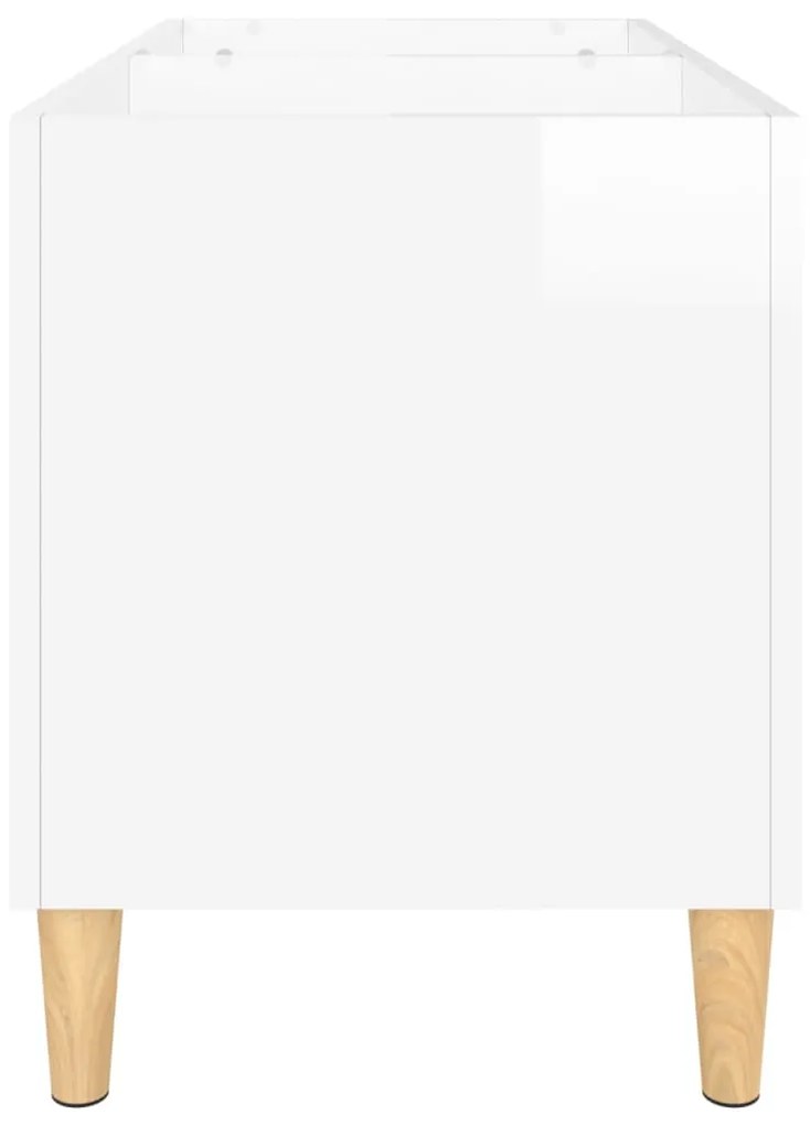 vidaXL Δισκοθήκη Γυαλιστερή Λευκή 74,5x38x48 εκ. Επεξεργασμένο Ξύλο