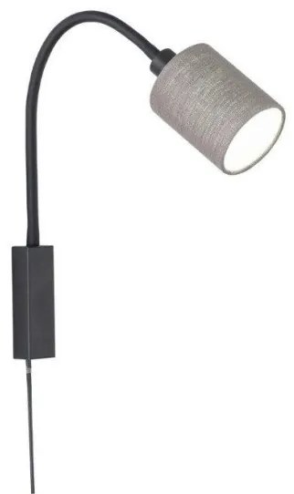 Απλίκα Φωτιστικό Τοίχου Μαύρο-Γκρι Maui 30394 Fischer Honsel-30394-Γκρι 30394