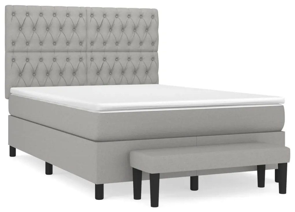 ΚΡΕΒΑΤΙ BOXSPRING ΜΕ ΣΤΡΩΜΑ ΑΝΟΙΧΤΟ ΓΚΡΙ 140X190 ΕΚ. ΥΦΑΣΜΑΤΙΝΟ 3136829