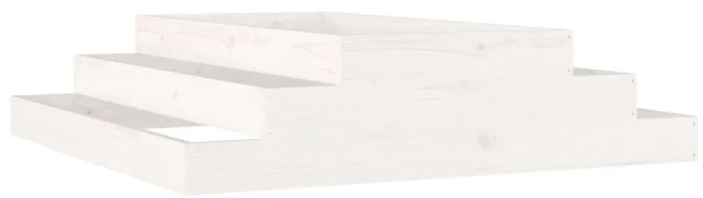 vidaXL Ζαρντινιέρα Λευκή 110 x 110 x 27 εκ. από Μασίφ Ξύλο Πεύκου